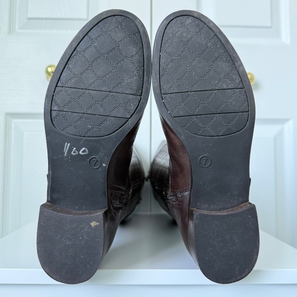 ETIENNE AIGNER | Vintage Monogram E-Gilbert Brown Riding Boots Sz 7 - Picture 6 of 7